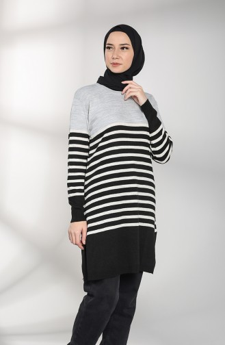 Knitwear Striped Tunic 1515-01 Gray 1515-01