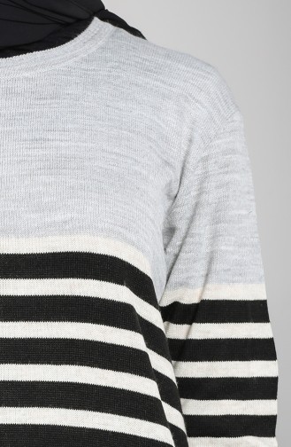 Knitwear Striped Tunic 1515-01 Gray 1515-01