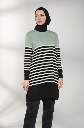 Knitwear Striped Tunic 1515-02 Sea Green 1515-02
