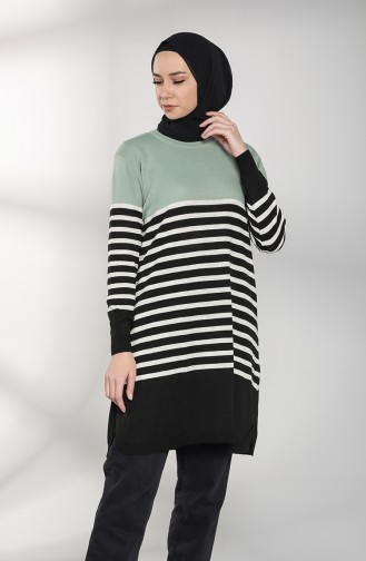 Knitwear Striped Tunic 1515-02 Sea Green 1515-02