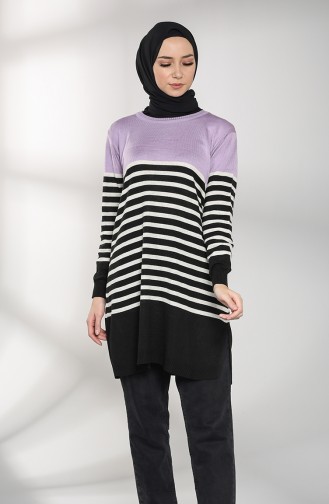 Knitwear Striped Tunic 1515-05 Lilac 1515-05