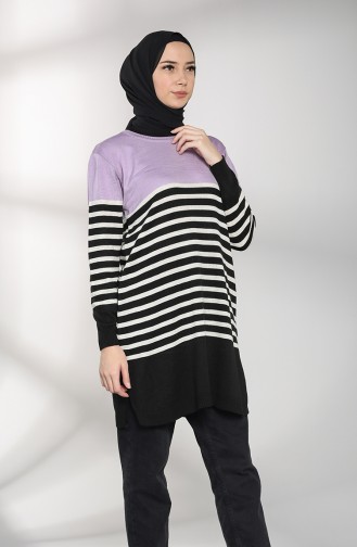 Knitwear Striped Tunic 1515-05 Lilac 1515-05