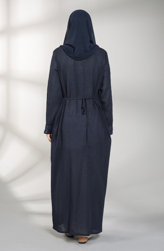 Navy Blue Abaya 9696-03