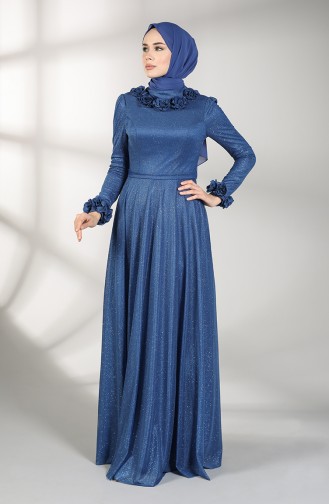 Indigo Hijab-Abendkleider 4820-05