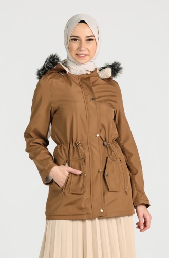 Fur Short Coat 6051-09 Dark Beige 6051-09