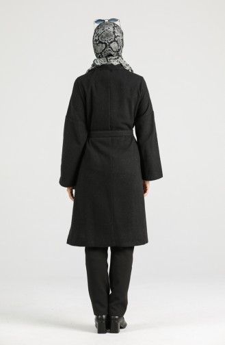 معطف طويل أسود 0302A-02
