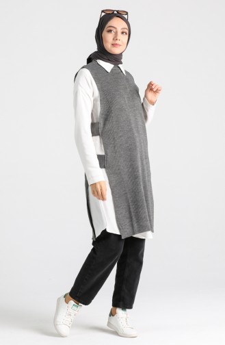 Smoke-Colored Sweater Vest 9K6919200-02