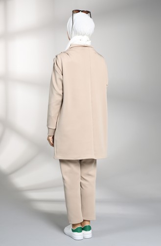 Scuba Fabric Tunic Trousers Double Suit 21002-03 Mink 21002-03