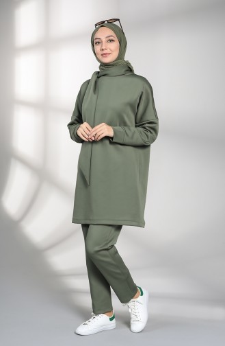 Scuba Fabric Tunic Trousers Double Suit 21008-01 Khaki 21008-01