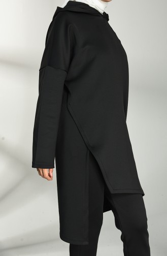 Scuba Fabric Tunic Trousers Double Suit 21015-01 Black 21015-01
