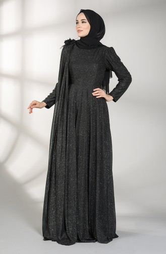 Schwarz Hijab-Abendkleider 3050-06