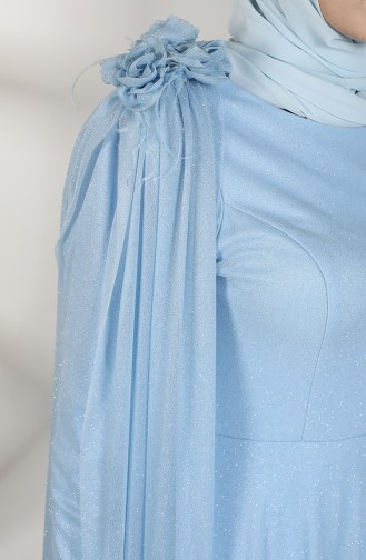 Blau Hijab-Abendkleider 3050-09