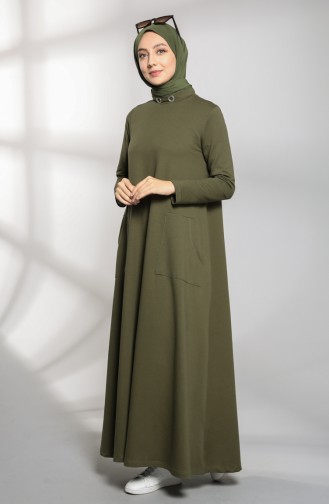 Dunkel Khaki Hijab Kleider 88105-08