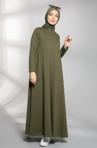 Robe Hijab Khaki Foncé 88105-08