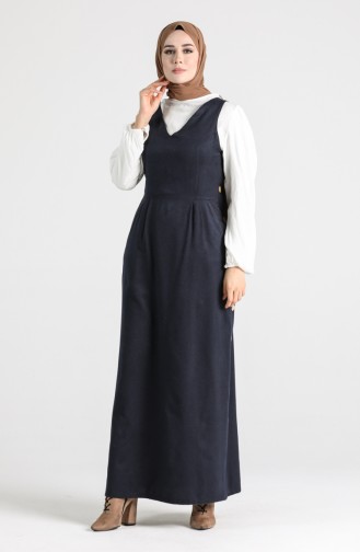 Dunkelblau Hijab Kleider 3217-01