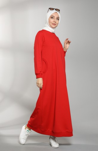 Robe Hijab Rouge 21K8114-03
