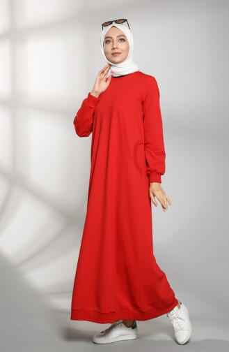 Rot Hijab Kleider 21K8114-03