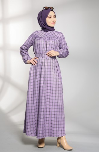 Lila Hijab Kleider 21K8179-07