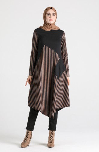 Asymmetrical Pocketed Tunic 3227-01 Black Camel 3227-01