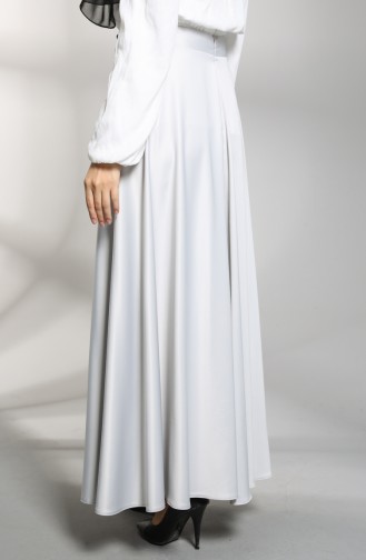 Saten Mevlana Etek 4297ETK-03 Açık Gri