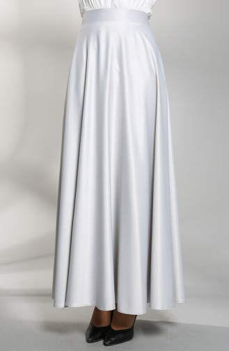 Saten Mevlana Etek 4297ETK-03 Açık Gri