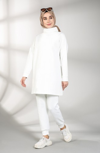 Scuba Fabric Tunic Trousers Double Suit 21001-04 white 21001-04