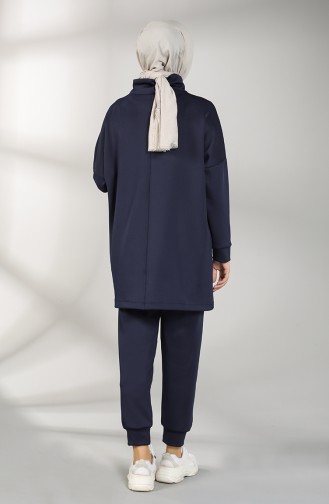 Scuba Fabric Tunic Trousers Double Suit 21001-05 Navy Blue 21001-05