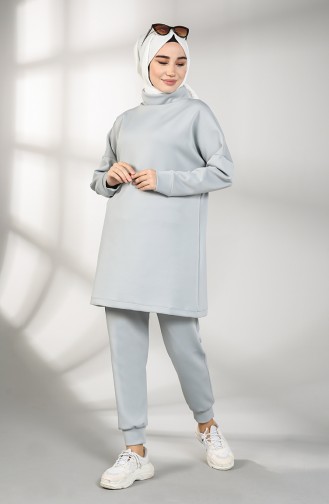 Scuba Fabric Tunic Trousers Double Suit 21001-06 Gray 21001-06