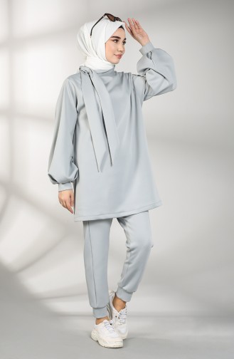 Scuba Fabric Tunic Trousers Double Suit 21004-05 Gray 21004-05