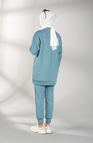 Scuba Fabric Tunic Trousers Double Suit 21009-02 Blue 21009-02