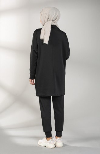 Scuba Fabric Tunic Trousers Double Suit 21010-03 Black 21010-03