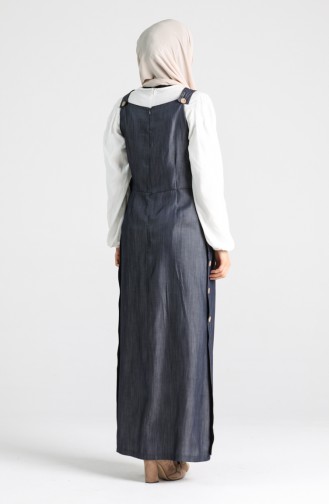 Dunkelblau Hijab Kleider 3216-01