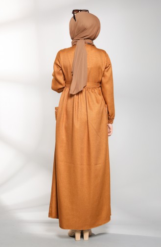 Senf Hijab Kleider 21K8175-02