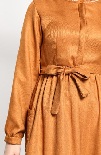 Belted Dress with Pockets 21K8175-02 Mustard 21K8175-02