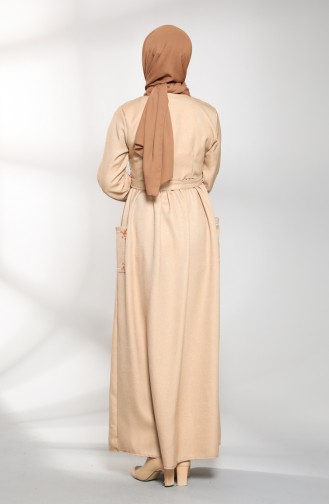 Beige Hijab Kleider 21K8175-06