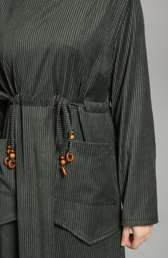 Striped Dress with Pockets 21K8182-02 Khaki 21K8182-02