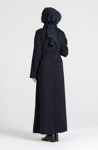Dunkelblau Hijab Kleider 21K8182-03
