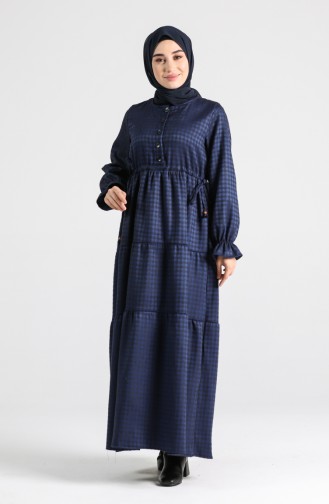 Embroidered Sleeve Winter Dress 21k8188-04 Saxe Blue 21K8188-04