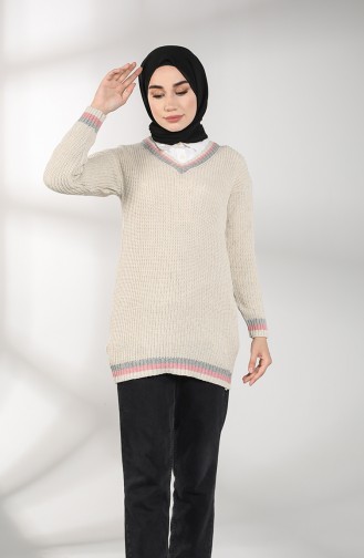 Knitwear V-neck Tunic 0594-06 Beige 0594-06