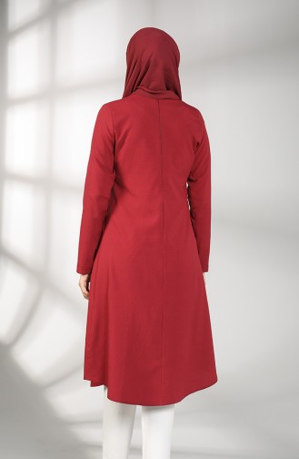 Kolyeli A Pile Tunik 5002-01 Bordo