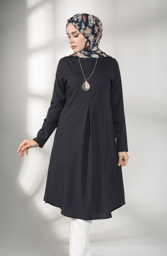 Kolyeli A Pile Tunik 5002-03 Lacivert