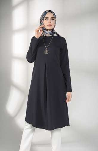 Kolyeli A Pile Tunik 5002-03 Lacivert