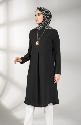 Kolyeli A Pile Tunik 5002-04 Siyah