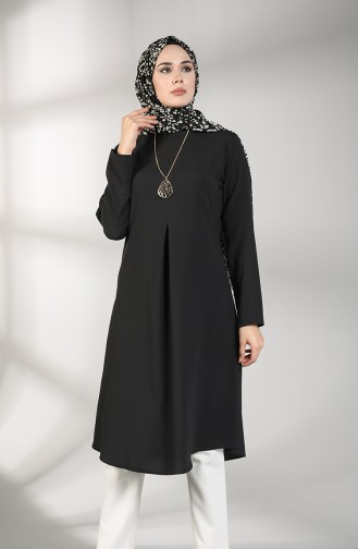 Kolyeli A Pile Tunik 5002-04 Siyah