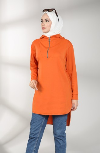 Hooded Asymmetric Tunic 8281-04 Orange 8281-04