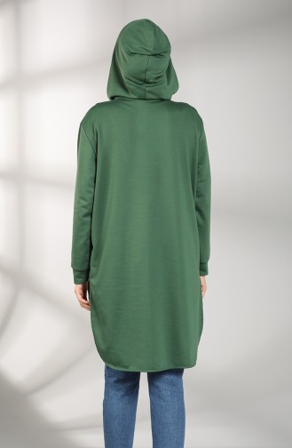 Hooded Asymmetric Tunic 8281-06 Green 8281-06