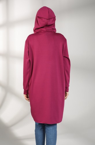 Hooded Asymmetric Tunic 8281-07 Fuchsia 8281-07