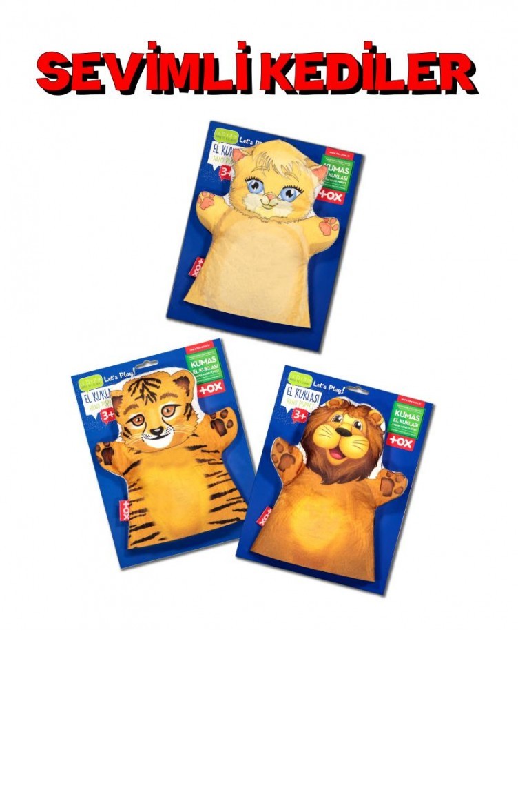 3 parca tox sevimli kediler kece el kukla set t040300008