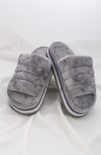 Gray Women`s House Slippers 01-04