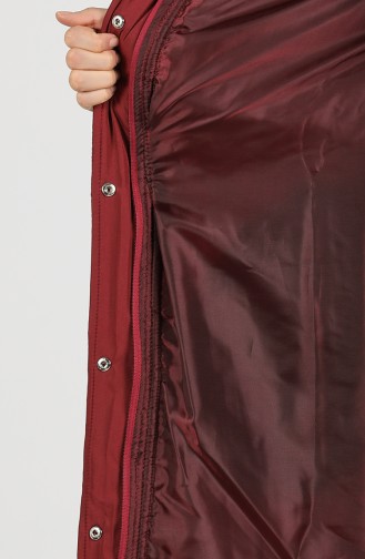معطف طويل أحمر كلاريت 5057-04